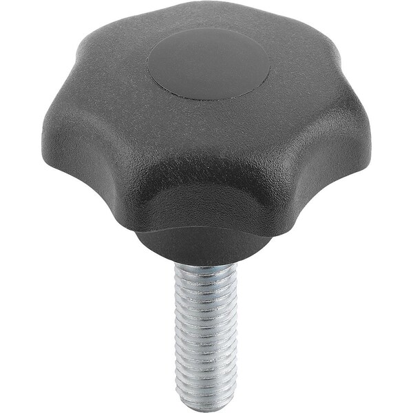 Kipp Star Grip To DIN6336 D1=50 D=M12X25, Form:L Biopolymer, Black Ral7021 K0155.1041290X25 - main